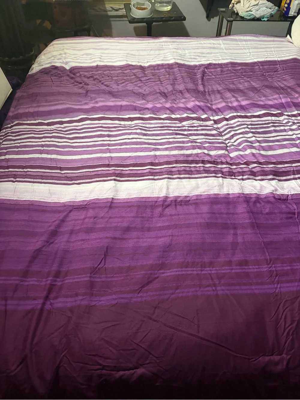 Striped Purple Comforter - Elegant Purple Bedding